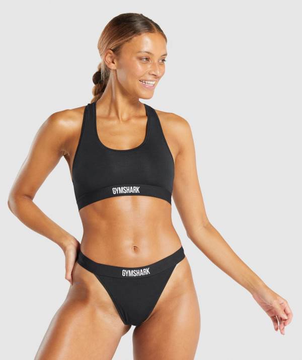 Damske Spodne Pradlo Gymshark Cotton Bralette Čierne | CB5729643